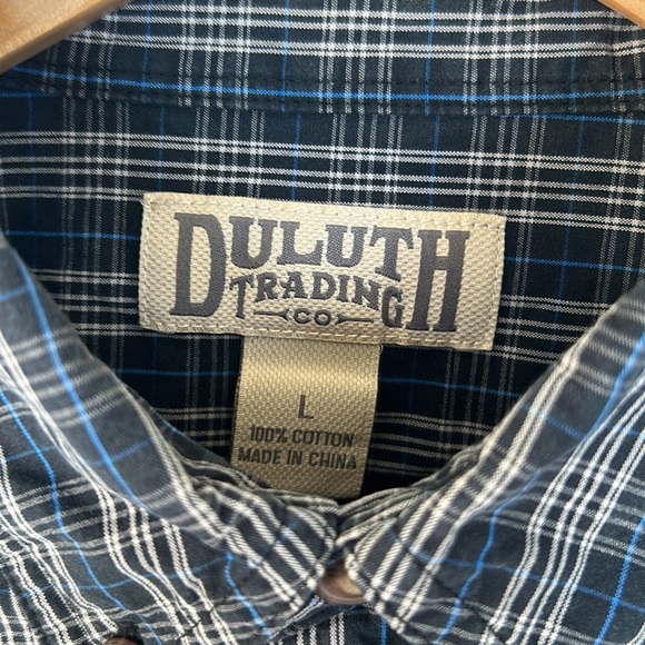 Duluth Trading Co Plaid Long Sleeve Cotton Button Down Shirt - Picture 4 of 8